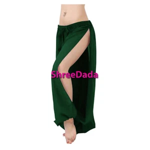 Women Student Slit Harem Pant Pantaloons Yoga Genie Trouser Belly Dance Aladdin - Picture 1 of 43