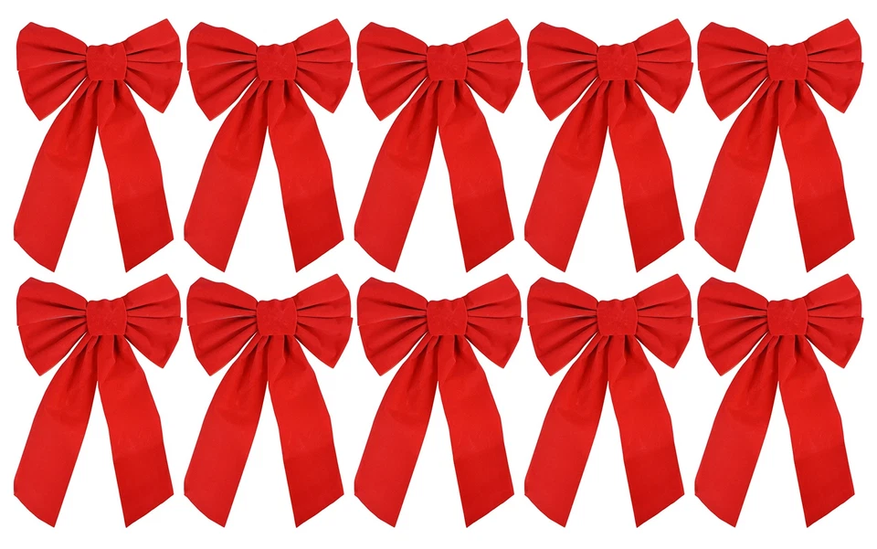 Red Velvet Christmas Bow 9in X 16in 4 Pack of Holiday Bows Wreaths & Garland