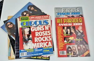 HIT PARADER FALL 1988 & 1989 annual magazine PLUS GRAB BAG MISC. 80s PINUPS LOT - Picture 1 of 2