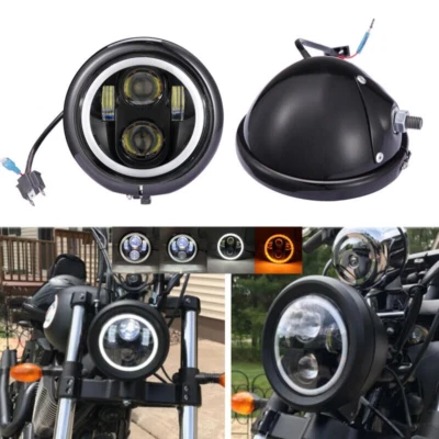 Soporte de carcasa de faro LED 5,75" 5 3/4 para Harley Sportster 1200 883 48 Foto 1 de 4
