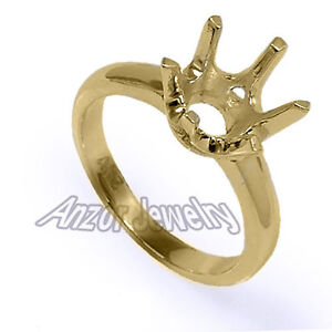 Six-Prong Ring Mounting 14k Yellow Gold. Settings to accommodate 2.25ct - 3.5ct