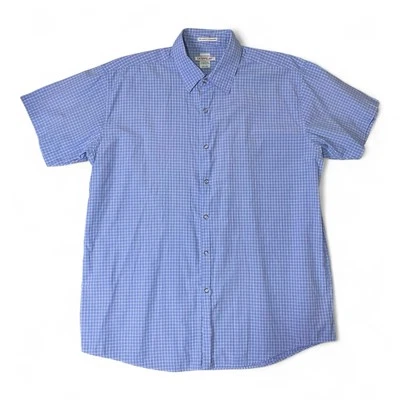 Caterpillar Men’s Blue Check Short Sleeve Shirt Size XL Work Casual - Image 1 of 4