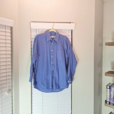 Pronto Uomo Size 16 (32/33) Blue Button Down dress shirt - Image 1 of 4