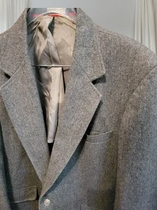 Vtg Arnold Palmer Size 44L Gray tweed Metal Buttons Suit Sport Jacket Blazer T23 - Picture 1 of 8