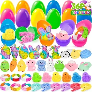 36 Pack Prefilled Easter Eggs with Toys Inside, Colorful Plastic Easter Eggs ... - Picture 1 of 7
