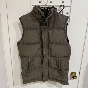 Abercrombie & Fitch Vest Mens Medium M Brown Summit Rock Outerwear Down Puffer - Picture 1 of 7