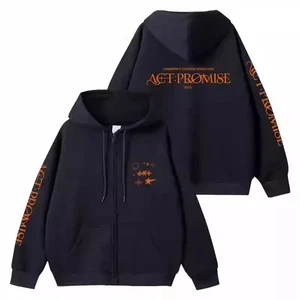 Kpop TXT 2024 World Tour Act Promise Unisex Zipper Cap Black Hoodie Coat S - 5XL - Picture 1 of 6