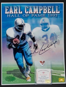 Póster autografiado de Earl Campbell 134/134 HOF Houston Oilers 11x14 BFA 10076 - Imagen 1 de 8