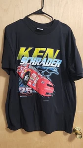Vintage NASCAR Ken Schrader BUDWEISER 25 Single Stitch T-Shirt Large - Picture 1 of 5