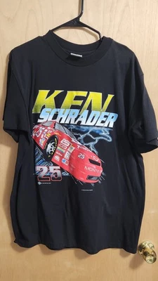 Vintage NASCAR Ken Schrader BUDWEISER 25 Single Stitch T-Shirt Large - Image 1 of 4