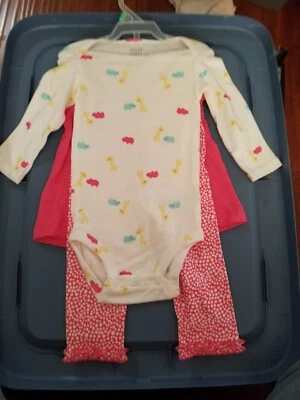 NEW 3 PIECE CHILD OF MINE  made by CARTER’S 3-6 Months Girl Outfit Partial Tags - Image 1 of 4