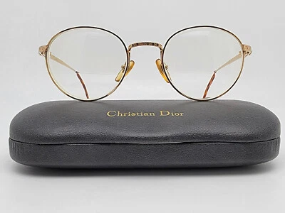 Christian Dior 2886 40 Gold Panto Eyeglasses Frame w/ Case Austria 50-20-140 - Image 1 of 4