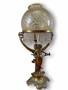 JUGENDSTIL TISCHLAMPE. BRONZE VERGOLDET MIT MOLU GOLD. FRANKREICH. XIX-XX JAHRHUNDERT - Bild 1 von 2