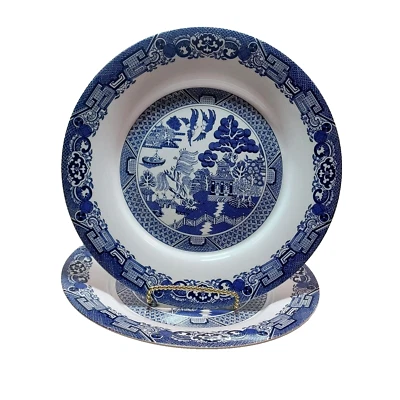 2 platos de cena Royal Cuthbertson azul y blanco de 10 1/2" Foto 1 de 4