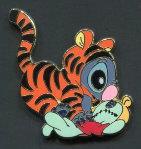 Disney Pins Stitch & Scrump as Tigger & Winnie the Pooh Disney Store Japan Pin - Picture 1 of 2