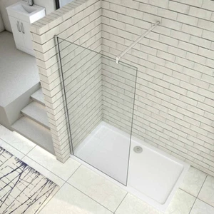 Walk In Wet Room Shower Enclosure Cubicle 8mm Easy Clean Glass Bath Screen Panel - Picture 1 of 89