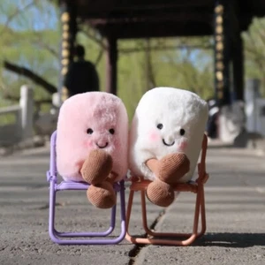 Jellycat Amusable Pair Of Marshmallows Keychain Bag Charm Pink & White NWT - Picture 1 of 4