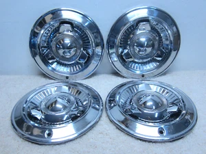 1965 DODGE POLARA 500 OEM 14" 3-BAR SPINNER HUBCAP / WHEEL COVER SET #2FL-8 - Picture 1 of 6