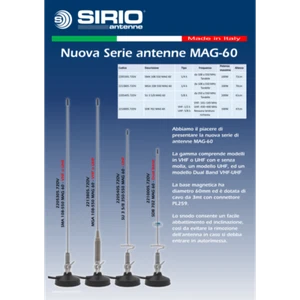 SIRIO ANTENNA CON BASE MAGNETICA IN VERSIONE VHF - UHF e DUAL BAND VHF-UHF ATTAC - Zdjęcie 1 z 5