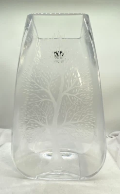 Arnie & Trudy Gautsch Glass Art  Aspects Etched Tree Vase Large Original Signed - image 1 of 4