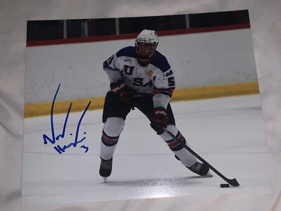 NOAH HANIFIN SIGNED 8X10 PHOTO CAROLINA HURRICANES Calgary Flames Team USA - Image 1 of 2