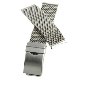 Vollmer poliertes 22mm XL-Milanaise Edelstahlband Faltverschluß massiv - Picture 1 of 1