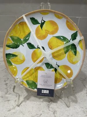 Set 4 LEMONS 8.25” Salad Side Appetizer Plates Farmhouse Rachel Ashwell Melamine - Image 1 of 4