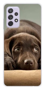 Coque en silicone imprimée compatible Samsung Galaxy A32 5G Chiot marron - Photo 1 sur 3