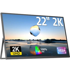 UPERFECT 22" 2K Portable Monitor 2560x1440 QHD FreeSync IPS HDR Gaming Display - Picture 1 of 7