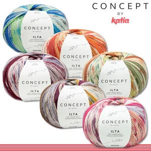 Concept by Katia 100 g Ilta Sockenwolle Superwash Stricken Häkeln 6 Farben