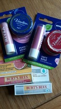 Burts Bees, Nivea & Vaseline Lip Therapy Bundle.