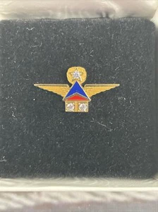 Seltene Delta Air Lines 45 Jahre Service Award 10k Gold Pin mit 3 Diamant Steinen - Bild 1 von 10
