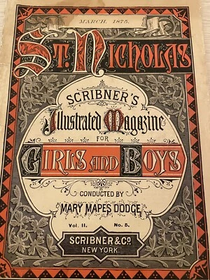 Louisa May Alcott 1st American Serial Excerpt of Eight Cousins 1875 St. Nicholas - Imagem 1 de 4