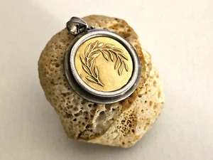 Ilias Lalaounis Olive Wreath Olympic Games Peace  Gold 18k & Silver 925 Pendant. - Picture 1 of 8