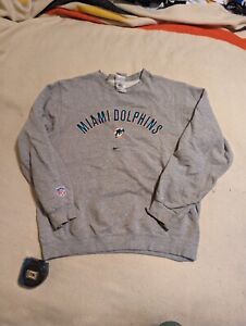 Vintage 90s Nike Miami Dolphins NFL Crewneck Sweatshirt L White Tag Made in USA
