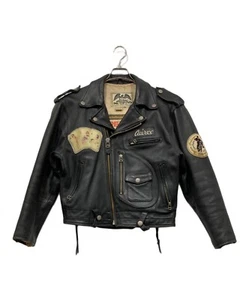 AVIREX THREE JACKS Riders Leather Jacket Patch Black Men's XS - Picture 1 of 10
