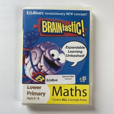 Braintastic Maths, Ages 6-8 (2006) PC CD ROM Computer Video Game, Education - Image 1 of 4