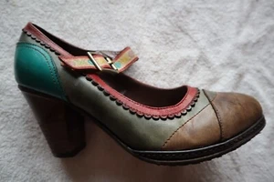 Multicolor Leather SPRING STEP L'ARTISTE Getaway  Pumps Heels 38 US 7.5 - 8 - Picture 1 of 6