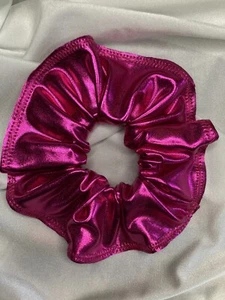 Handmade Scrunchie New Hair Tie Metallic Pink Spandex. Size: 5"x5" - Picture 1 of 2