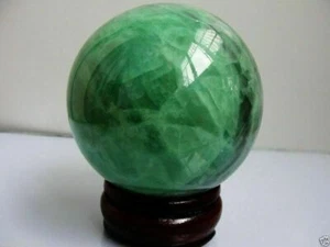 Glow In The Dark Stone crystal Fluorite sphere ball 60mm + stand - Picture 1 of 5