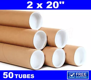 50 - 2 x 20" Kraft Tubes Poster Document Graphics Mailing Shipping Packing NEW - Picture 1 of 3
