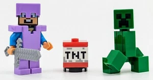 LEGO Minecraft: Steve Minifigure with Creeper and TNT - Ages 6+ - Picture 1 of 4