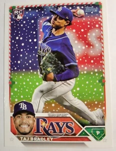 2023 Topps Taj Bradley Holiday #H23 Tampa Bay Rays Pitcher Baseball Card RC - Picture 1 of 2