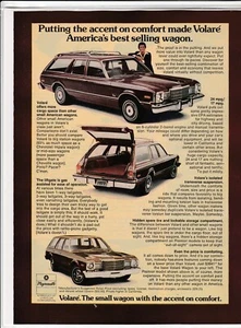 1977 anuncio de revista Plymouth Volare Wagon "Poniendo el acento en la comodidad..." - Imagen 1 de 1