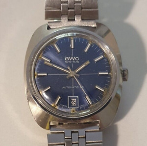 Orologio Vintage uomo "BWC" Swiss Neuchâtel Men's Watch ETA 2783 Full Steel 1970