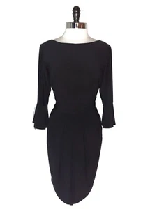 ELIZA J Plus Size 14W Sheath Dress Black 3/4 Sleeve Stretch Knit Knee Length - Picture 1 of 7