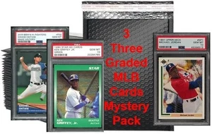 Three Graded MLB Baseball Cards Mystery Pack PSA BCG 9-10 HOF ROOKIE STAR GEM MT - Bild 1 von 1