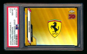 Topps Chrome F1 113 Scuderia Ferrari Team Logo RC 70th Gold Refractor PSA 8 2020 - Imagen 1 de 2