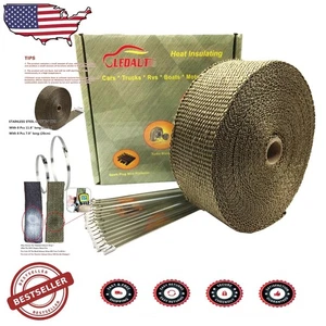 Durable 2"x50' Titanium Exhaust Heat Wrap - Motorcycle Performance, Heat Shield - Bild 1 von 8