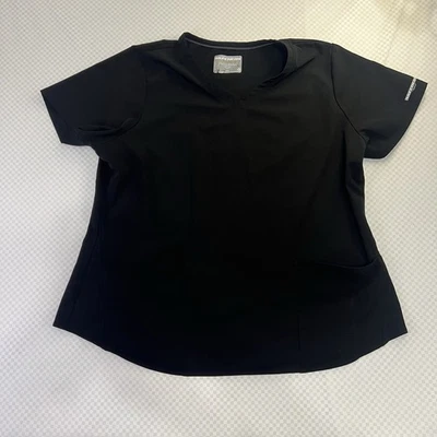 Sketchers 3 Pocket Dark Black Scrub Top Size 2XL - Image 1 of 4